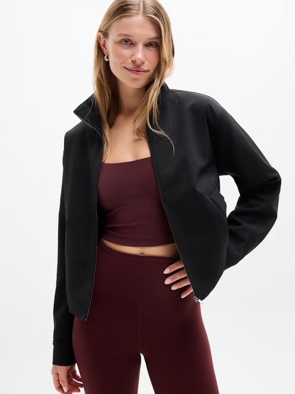 NWT Athleta Endless Jacket Prima Stretch Full Zip Black with Tote 2026 Edition